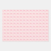 Roze Bogen Girly Coquette Patroon Wrapping Papier Inpakpapier Vel (Voorkant)