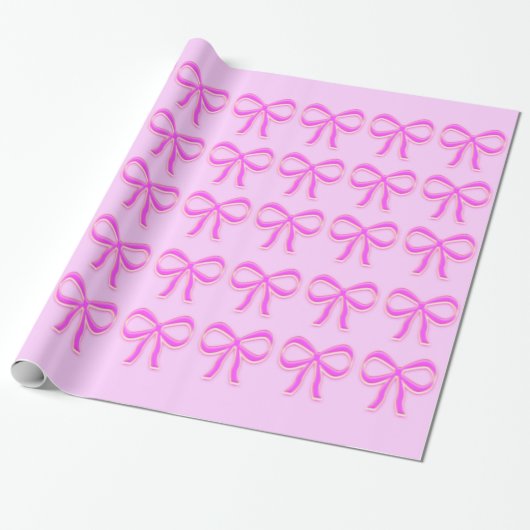 Roze bogen Glanzend Verpakkingspapier Cadeaupapier (Uitgerold)