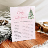 Roze Bogen Kerst Baby shower Scattergories Game Kaart