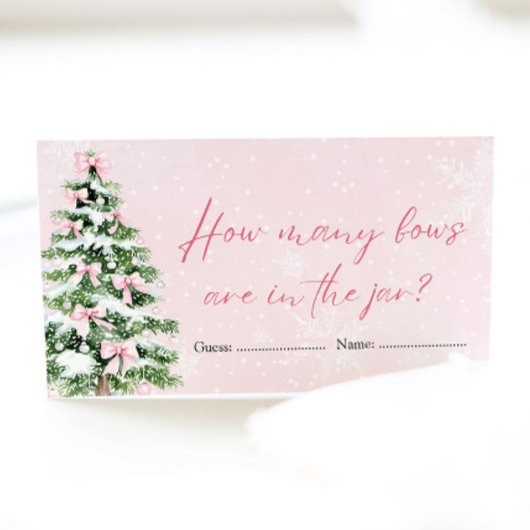 Roze Bogen Kerst Hoeveel Bogen Baby shower Game Informatiekaartje