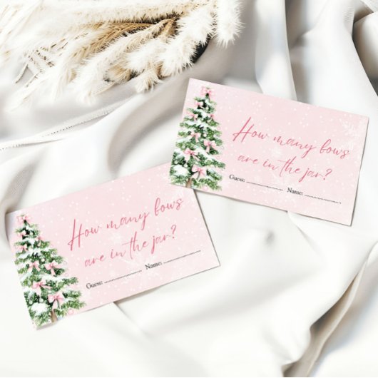 Roze Bogen Kerst Hoeveel Bogen Baby shower Game Informatiekaartje
