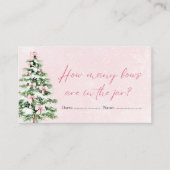 Roze Bogen Kerst Hoeveel Bogen Baby shower Game Informatiekaartje (Voorkant)