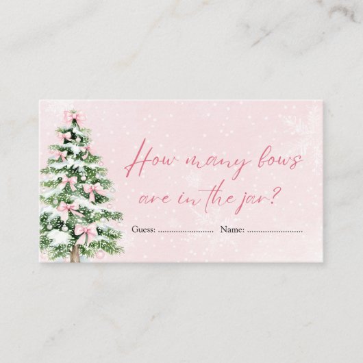 Roze Bogen Kerst Hoeveel Bogen Baby shower Game Informatiekaartje (Voorkant)