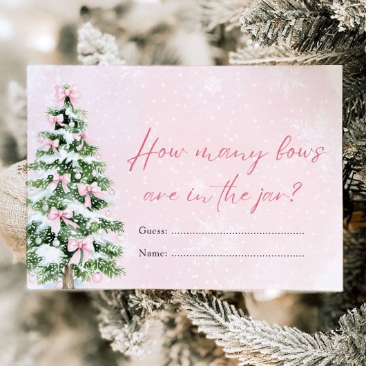 Roze Bogen Kerst Hoeveel Bogen Baby shower Game Kaart