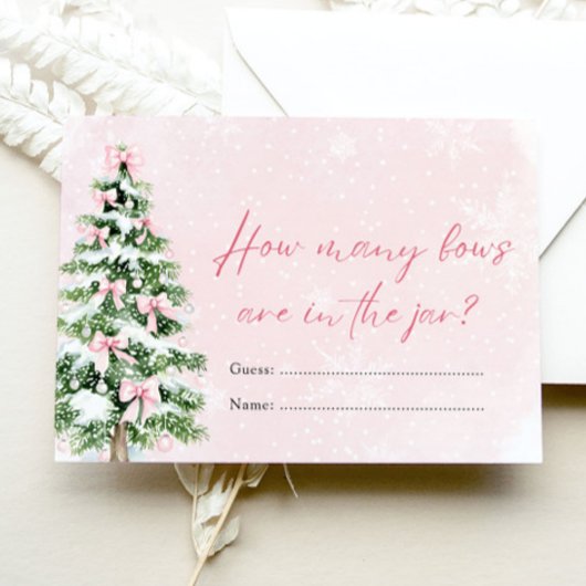 Roze Bogen Kerst Hoeveel Bogen Baby shower Game Kaart
