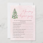 Roze Bogen Kerst Kwekerij Rhyme Quiz Baby shower Kaart (Voorkant)