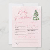 Roze Bogen Kerstboom Baby Sneeuwvoorspelling Spel Kaart (Voorkant)