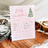 Roze Bogen Kerstboom Baby Sneeuwvoorspelling Spel Kaart