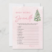 Roze Bogen Kerstboom Baby Woord Scramble Game Kaart (Voorkant)