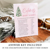 Roze Bogen Kerstboom Celebrity Baby Naam Spel Kaart