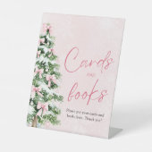 Roze Bogen Kerstboom Kaarten en Boeken Teken Reclamebord Met Voetstuk (Voorkant)