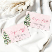 Roze Bogen Kerstboom Luier Raffle Baby shower Informatiekaartje