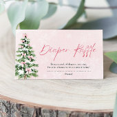 Roze Bogen Kerstboom Luier Raffle Baby shower Informatiekaartje