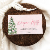 Roze Bogen Kerstboom Luier Raffle Baby shower Informatiekaartje