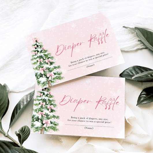 Roze Bogen Kerstboom Luier Raffle Baby shower Kaart