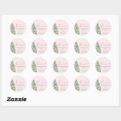 Roze Bogen Kerstboom Meisje Winter Baby shower Ronde Sticker (Vel)