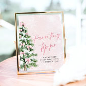 Roze Bogen Kerstboom Ouderschap Tip Jar Game Poster