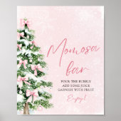 Roze Bogen Kerstboom Sneeuwvlok Momosa Bar Sign Poster (Voorkant)