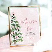 Roze Bogen Kerstboom Sneeuwvlok Momosa Bar Sign Poster