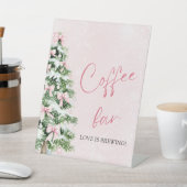 Roze Bogen Kerstboom Snowflake Koffiebar Teken Reclamebord Met Voetstuk (Insitu)