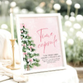 Roze Bogen Kerstboom Time Capsule Game Sign Poster
