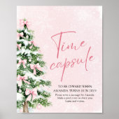 Roze Bogen Kerstboom Time Capsule Game Sign Poster (Voorkant)
