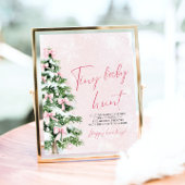 Roze Bogen Kerstboom Tiny Baby Hunt Game Poster