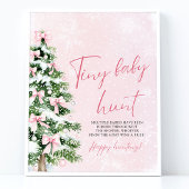 Roze Bogen Kerstboom Tiny Baby Hunt Game Poster