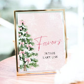 Roze Bogen Kerstboom Winter Baby shower Favorieten Poster