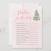 Roze Bogen Kerstwensen voor Baby Advies Spel Kaart (Voorkant)