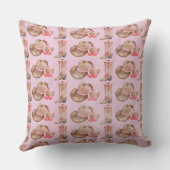 Roze, Bogen, Laarzen en Cowboy Petten Sierkussen (Achterkant)