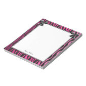 Roze bogen met het zwarte Zebra Stripes-patroon Notitieblok (Linkerzijde)