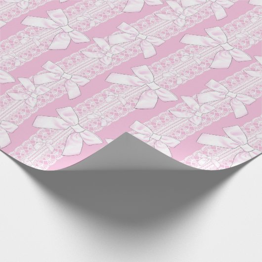 Roze bogen met klauter Vrijgezellenfeest en kant b Cadeaupapier (Hoek)