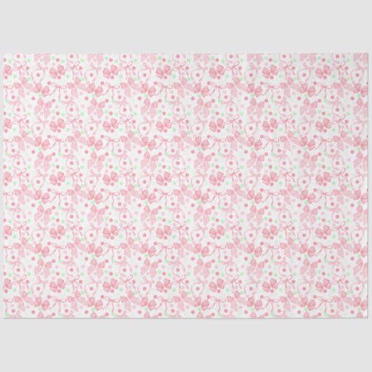 Roze bogen met roze en groene Stippen Tissuepapier (Voorkant)