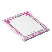 Roze bogen met roze Zebra Stripes patroon Notitieblok (Schuin)