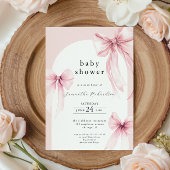 Roze bogen modern boogmeisje baby shower besprenke kaart