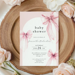 Roze bogen modern boogmeisje baby shower besprenke kaart