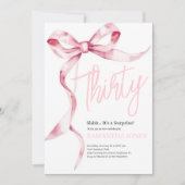 Roze Bogen Modern Dertig 30ste Verjaardag Party Kaart (Voorkant)