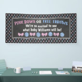 Roze bogen of Free Throws gender onthullen banner. Spandoek (Beurs)