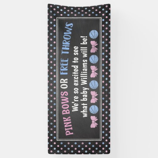 Roze bogen of Free Throws gender onthullen banner. Spandoek (Verticaal)