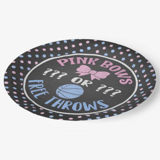 Roze bogen of Free Throws gender onthullen borden Papieren Bordje (Gekanteld)