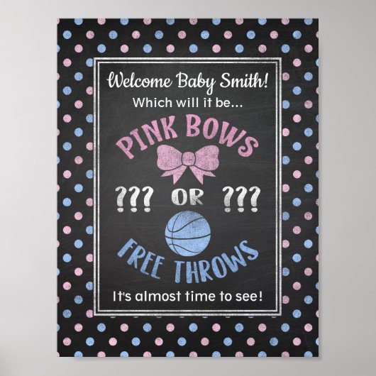 Roze bogen of Free Throws gender onthullen poster (Voorkant)