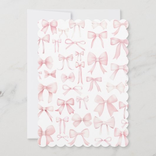 roze bogen ontwerp Doopsel Uitnodiging (Achterkant)