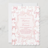 roze bogen ontwerp Doopsel Uitnodiging (Voorkant)