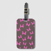 Roze Bogen op Zwart Stijlvol Bagagelabel (Voorkant (verticaal))