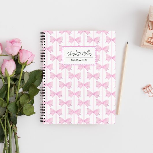 Roze Bogen Preppy Coquette Spiraal Notitieboek