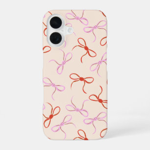 Roze Bogen - Preppy Red en Roze Coquette Esthetisc iPhone 16 Hoesje