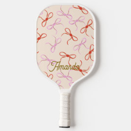 Roze Bogen - Preppy Red en Roze Coquette Esthetisc Pickleball Paddle
