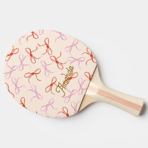 Roze Bogen - Preppy Red en Roze Coquette Esthetisc Tafeltennisbatje