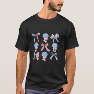 Roze Bogen Schattige Coquette schelpen y2k Meisje T-shirt